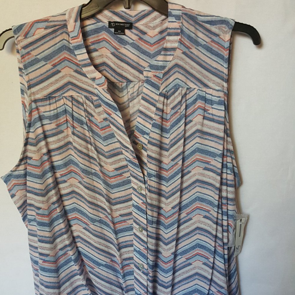 New Directiions Curvy Sleeveless Blouse 2X NWT